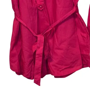 Lacoste Women's Dress Mini Roll Tab Sleeves‎ Belted Waist Button-Up Hot Pink 44 thumbnail 3