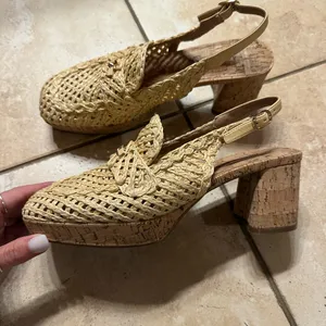 Aerosoles Natural Raffia Woven Block Cork Heel Platform Sandals like New Sz 9.5 thumbnail 9