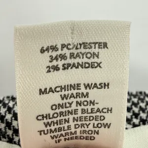 Ann Taylor Loft Marisa Houndstooth Wide Leg Trouser‎ Pants Black White Women 14 thumbnail 8