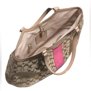 NWOT Coach Signature Stripe Devin Shoulder Bag thumbnail 4