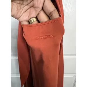 Patagonia Halter Dress Women Rust Orange Tie Back - Large thumbnail 5