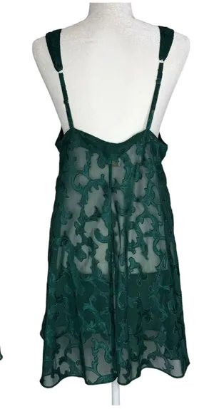 Victoria's Secret Vintage 80s/90s L Gold Label Satin Chemise Babydoll Slip Dress thumbnail 1