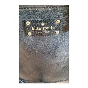 Kate Spade Black Leather Satchel Crossbody Bag Structured Purse thumbnail 2