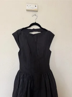 house of Cb Debutante Black Moire Backless midi dress size S NWOT thumbnail 4