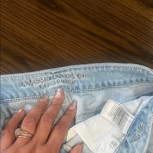 American Eagle Outfitters Light Blue Distressed Denim Shorts thumbnail 2
