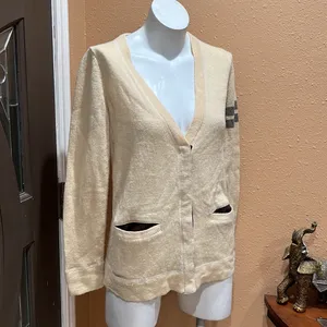 Free people cream button cardigan thumbnail 3