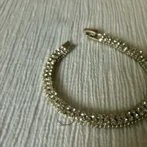 Tennis Bracelet Vintage “Renata” Rhinestone Silver Tone Tennis Prep Chic Elegant thumbnail 4