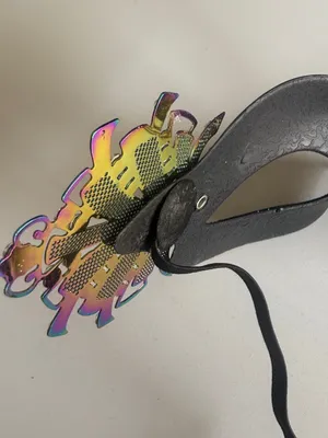Spirit Black Venetian Peacock Masquerade Mask with Multicolor Lasercut Metal thumbnail 6