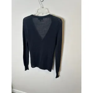 J. Crew Black Fine‎ Knit Button Front Cardigan Sweater Womens thumbnail 2
