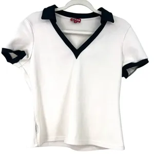 STAUD M Volley Polo Golf Tennis Core V-neck short sleeves Top Preppy Luxury Tee thumbnail 2