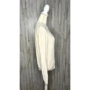 Vintage J.G. Hook Women's XL Ivory Knit Anchor‎ Long Sleeve Pullover Sweater thumbnail 3