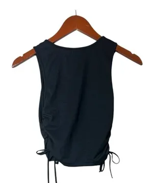 Shein Graphic Handprint Sleeveless Drawstring Ruched crop tank, size small. thumbnail 2