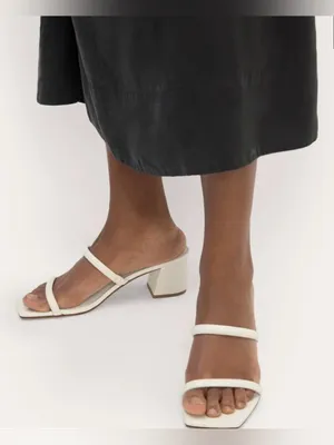 NEW Everlane The Double Strap Heel in White Ivory- Size 10.5 thumbnail 1