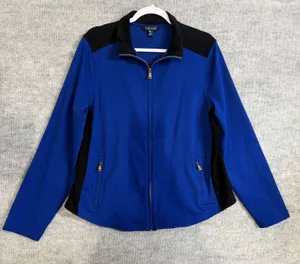 Lauren Ralph Lauren Size-XXL Women Jacket Royal Blue Black Full Zip Track thumbnail 1