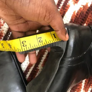 Black Subversive manmade leather knee-high boots chuny heels Gothic Grunge Retro Y2K Size 7M thumbnail 5