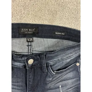 Judy Blue‎ Skinny Fit Bandana Cut Outs Size 3/26 Dark Wash thumbnail 4