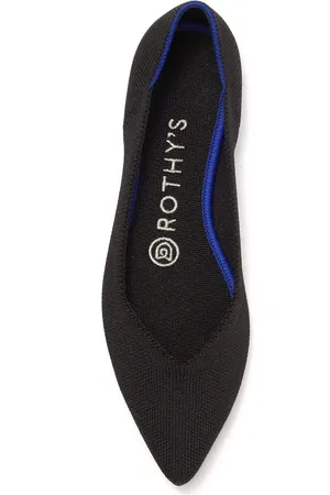 Rothy's The Point Knit Slip On Pointed Toe Ballet Flats Shoes Black 7.5 thumbnail 2