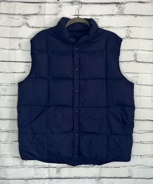 Lands’ End Violet Purple Puffer Vest Jacket Button Up Size Women’s Large Fall thumbnail 1