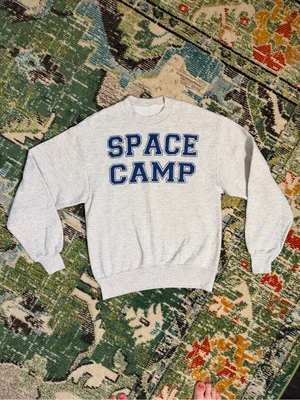 Vintage Space Camp Gray Crewneck Sweatshirt Retro NASA Alabama M thumbnail 2