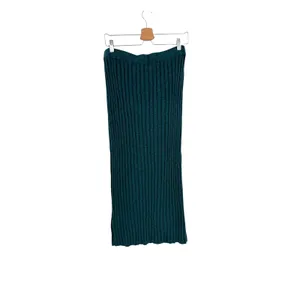 Free People FP Beach Veda Rib Knit Maxi‎ Skirt Teal Drawstring Size Medium thumbnail 6