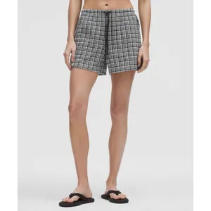 Lululemon Lab Seersucker Plaid Shorts Black White Drawstring LW7DKIS Small thumbnail 2