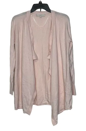 Ann Taylor Loft Womens Open Sweater‎ Cape Size Small Peach Wool Blend LS thumbnail 1