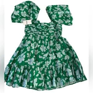 AMUR Martine Mini Dress, Green/White Floral, Size 10, NWT thumbnail 4