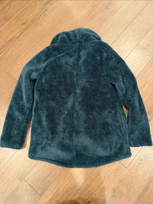 Loft Faux Sherpa Shawl Collar Women's Fleece Jacket Small Teal - C54-116 thumbnail 6