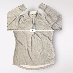 L.L. Bean Vintage Gray Womens Quarter Zip Pull Over Long Sleeve‎ Top Size S thumbnail 5