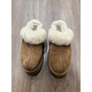 UGG Disquette Women's Chestnut Suede Shearling Slippers Size‎ 9 thumbnail 2