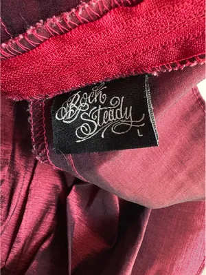 Rock Steady Burgundy Pleated Midi Skirt Size Large thumbnail 5