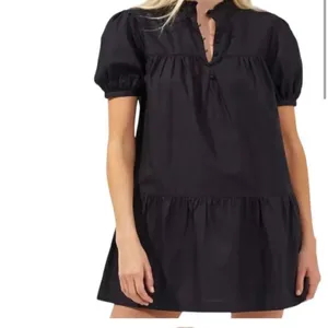 French Connection Poplin Mini Dress Puff Sleeve Black Small Preppy Coastal Chic thumbnail 5