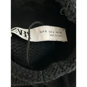 Zara Women's Black Turtleneck Long Sleeve Rib Knit Cropped Sweater Top Size S thumbnail 5