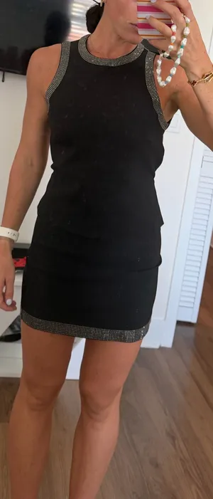 Black Skirt Set with Sequins thumbnail 1