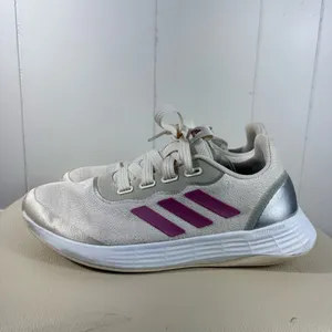 Adidas QT Racer White Pink Striped Lightweight Low Top Athletic Running Sneakers thumbnail 4