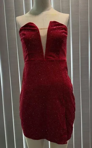AMTIUOS red glitter strap dress ✨ thumbnail 1