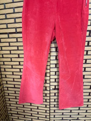 Free People Coral/Red In My Feelings Velvet Crop Flare Pants Size Medium thumbnail 5