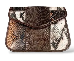 Cosmopolitan Y2K Snakeskin Patchwork Clutch Shoulder Bag Brown Purse Crossbody thumbnail 1