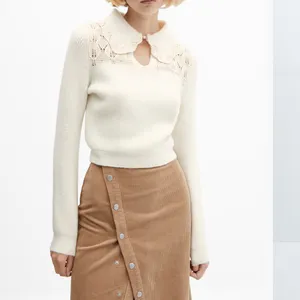 Cream Lace Collar Sweater thumbnail 2