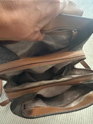 Michael Kors Raven Brown Logo Backpack with Tan Leather Trim thumbnail 12