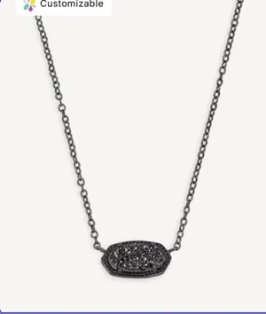 Kendra Scott Elisa Pendant Necklace in Black Drusy thumbnail 4