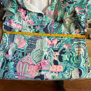 Lilly Pulitzer Print Kathie Midi Dress size 12 Ruffle Flounce Sleeves thumbnail 9