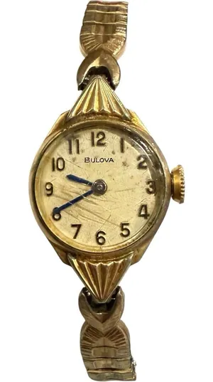 Bulova Women's Watch 10K RGP Bezel Gold Tone‎ Dainty Expansion Band Vintage thumbnail 1