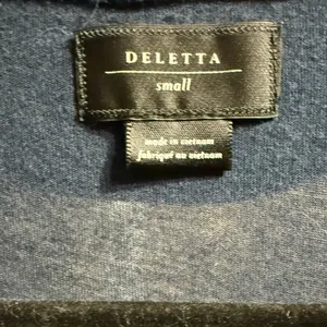 Anthropologie Deletta Womens Ruffle Front Navy‎ Blue Sleeveless Blouse Sz S thumbnail 3
