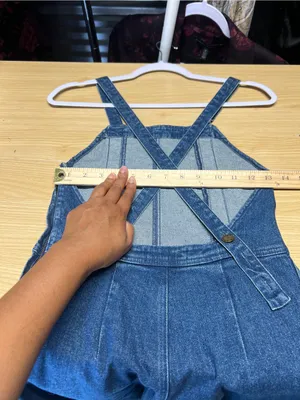 Apiece Apart Carmen Denim Overalls Size 0 Blue Wide Leg Cross Back Jumpsuit thumbnail 13