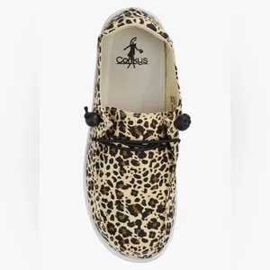 Corkys Kayak Leopard Print Loafers Canvas‎ Slip On Boat Shoes Animal Print Tan thumbnail 4