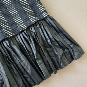 woven striped pleated dress thumbnail 9