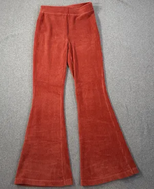 Aerie Corduroy Flare Pants Women's Small Short Burnt Orange Pull On Stretch thumbnail 1