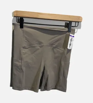 Zella‎ Biker Shorts Womens Small Taupe High Waisted Pocket Athletic Yoga Gym thumbnail 1