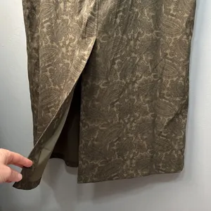 Vintage Modest Jumper Dress Size XL Long Green Paisley Earthy Church Goblincore thumbnail 4